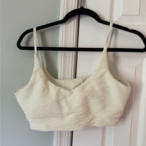 Prana Women’s Medium Willow Falls Bikini Top Ivory White Ribbed